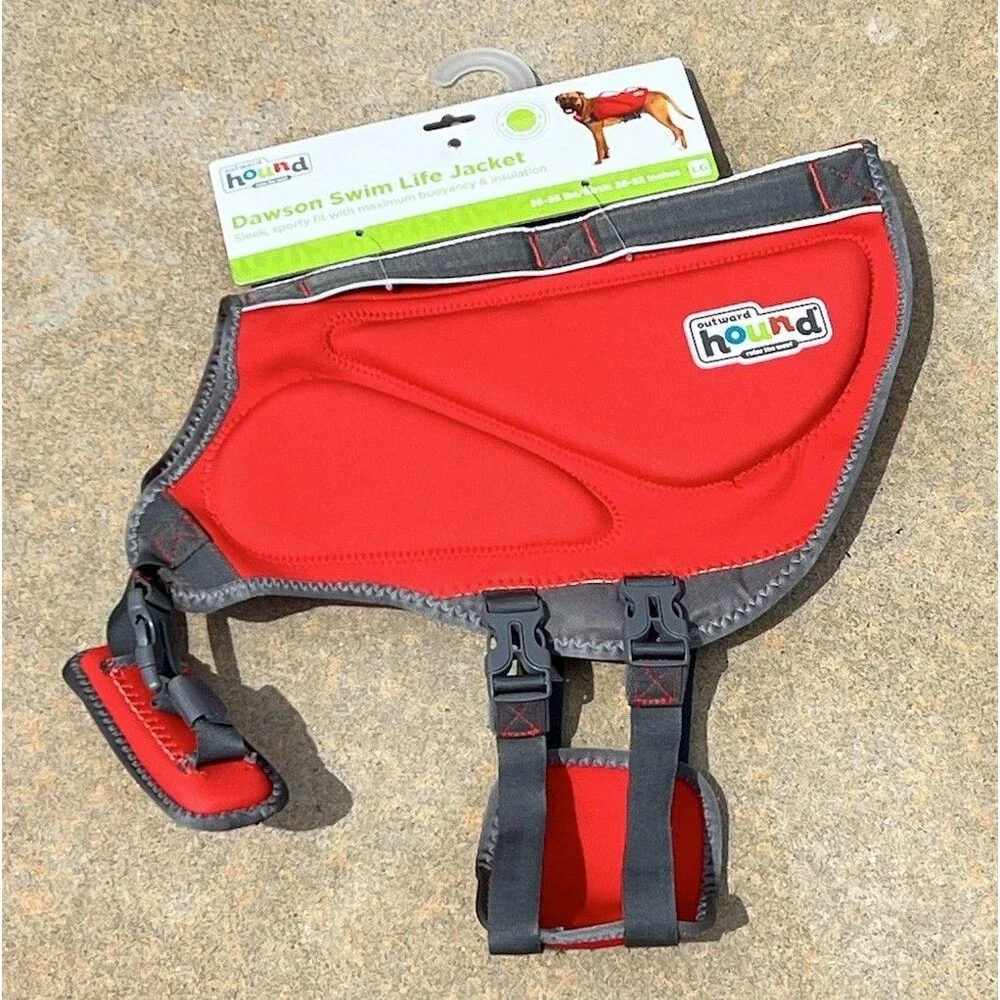 Outward Hound Dawson Swimmer Life Jacket for Dogs - Large, Red 28-32